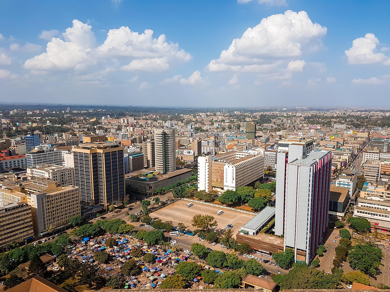 Book flights to Kenya - Nairobi skyline - international airline tickets